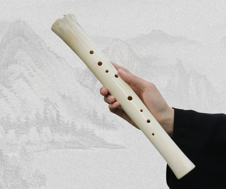 骨埙九孔演奏成人陨小勋成人风民族把玩小乐器定制款 骨埙降b调【图片