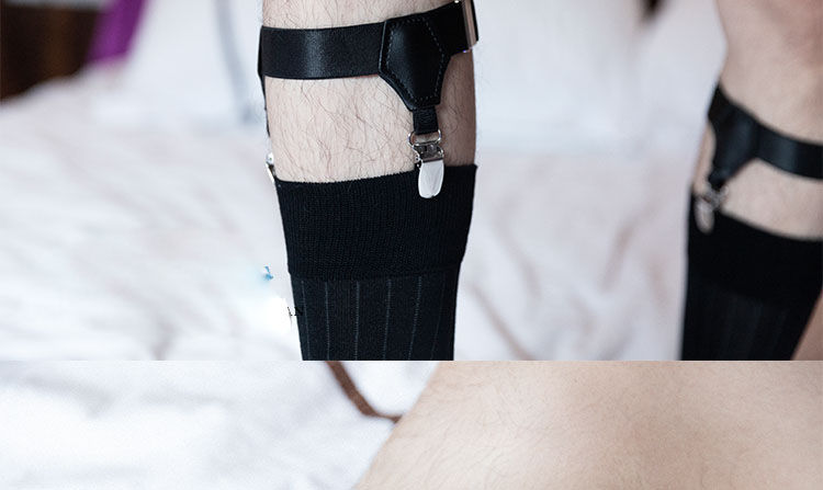 【官方严选】小腿吊带袜夹欧美西装皮鞋袜子白领男士正装商务腿环双夹