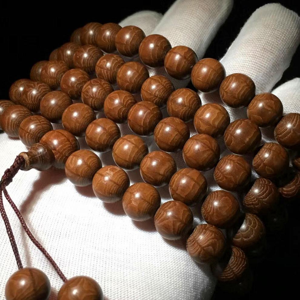 108老料男女原木九道木降龙木佛珠文玩念珠手链 收藏级六道木8mm