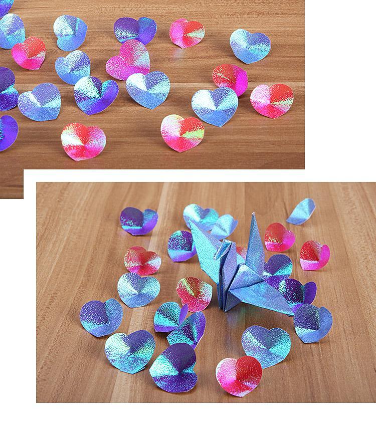 闪光荧光珠光纸彩色镭射纸折纸彩纸儿童手工正方形千纸鹤制作材料 50