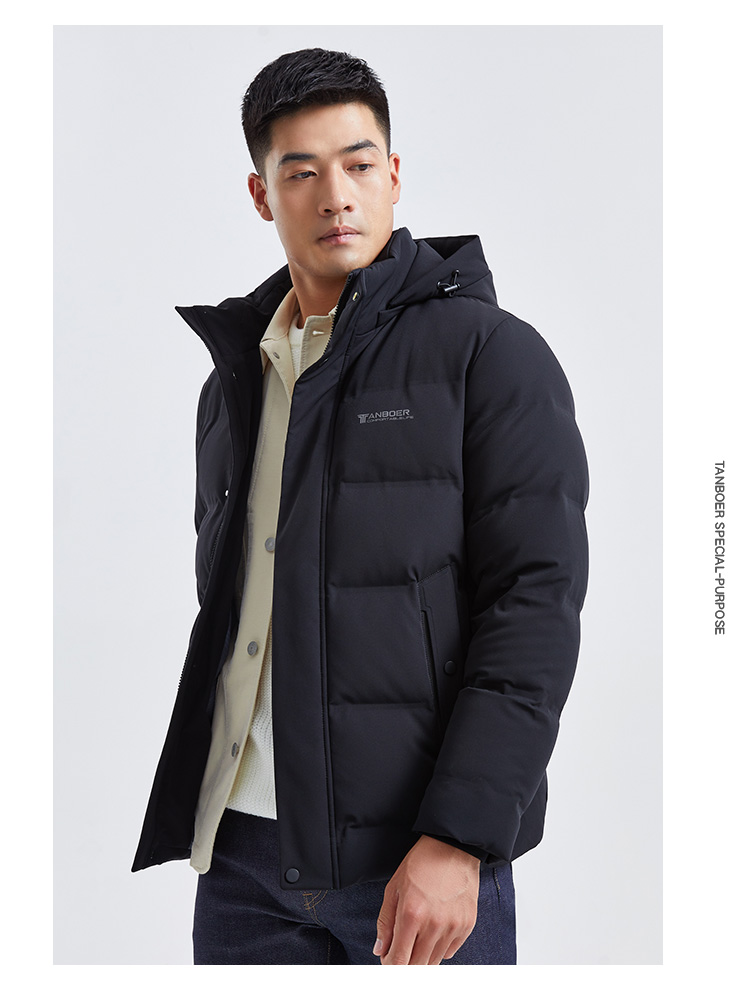 坦博尔羽绒服男2021年可脱卸帽蓄热保暖都市休闲加厚恒温外套商场同款