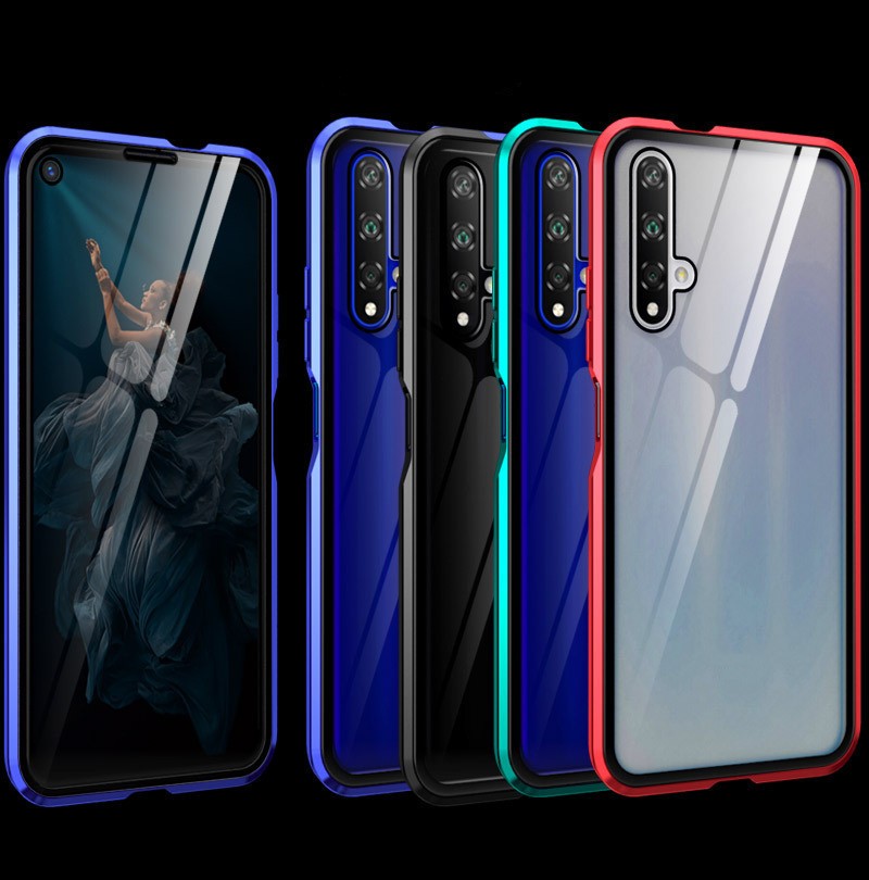 华为nova5t手机壳双面玻璃保护套nova5t网红磁吸全包潮男女款金属透明