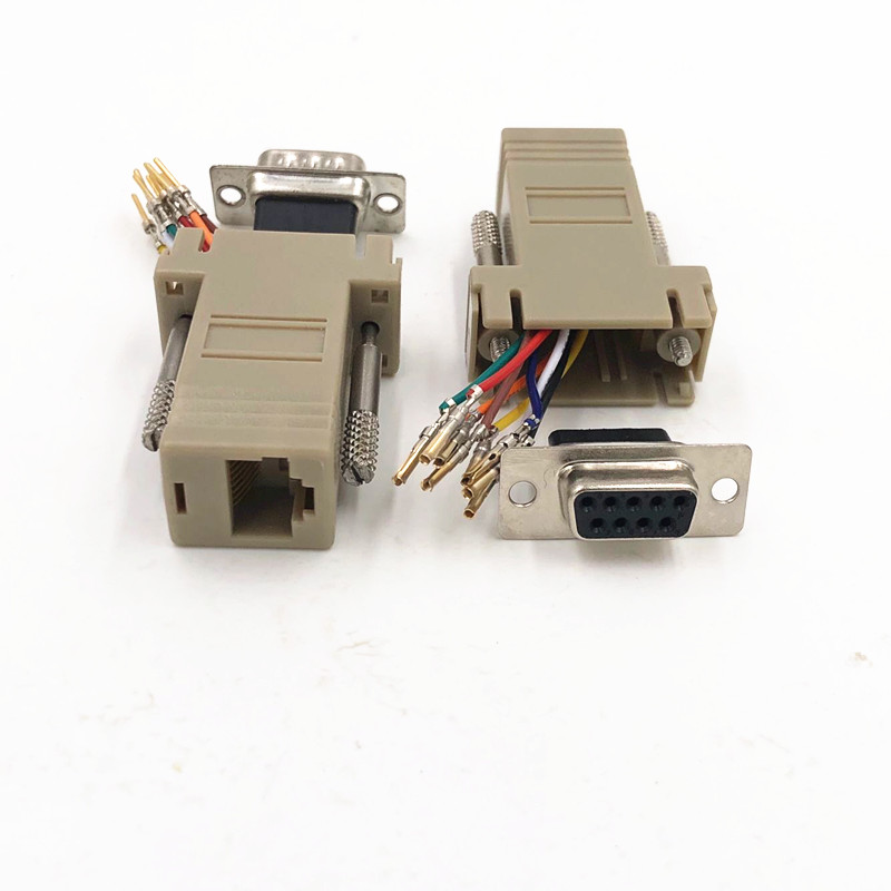 rs232转rj45转换头串口转网口db9针转rj45db25针转网口自插式rs2329针