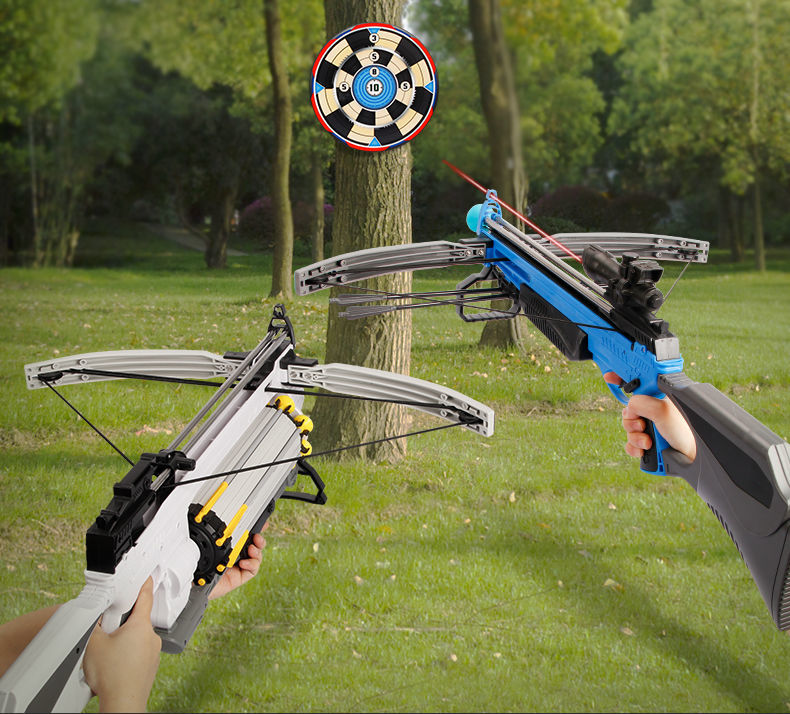 杆枪吸盘连续射箭吃鸡软弹枪射击类儿童玩具十字驽成人八连发自动弓弩