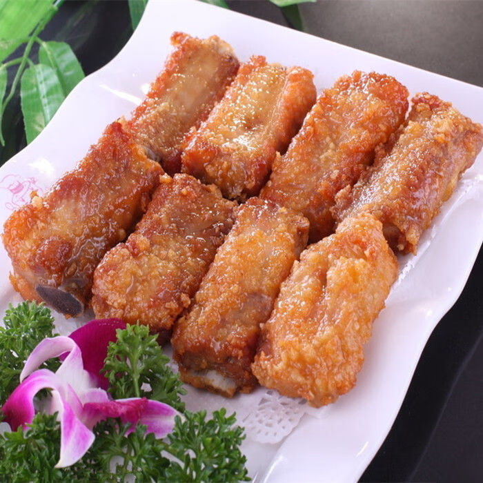 810根蒜香排骨仔排肋排酒店特色菜食材半成品油炸香酥排骨蒜香骨华海
