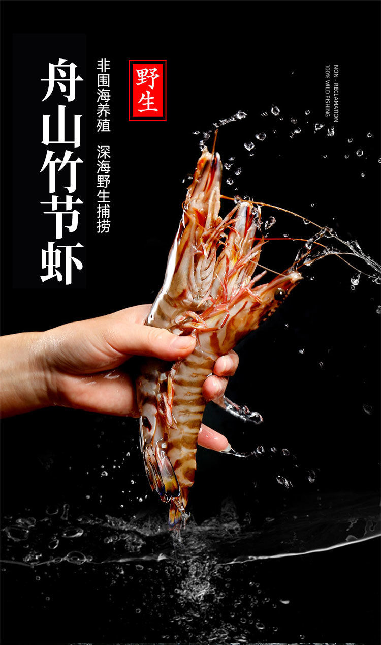 竹节虾海虾新鲜九节虾斑节虾虾子大虾鲜活黑虎虾海鲜水产911只一斤特