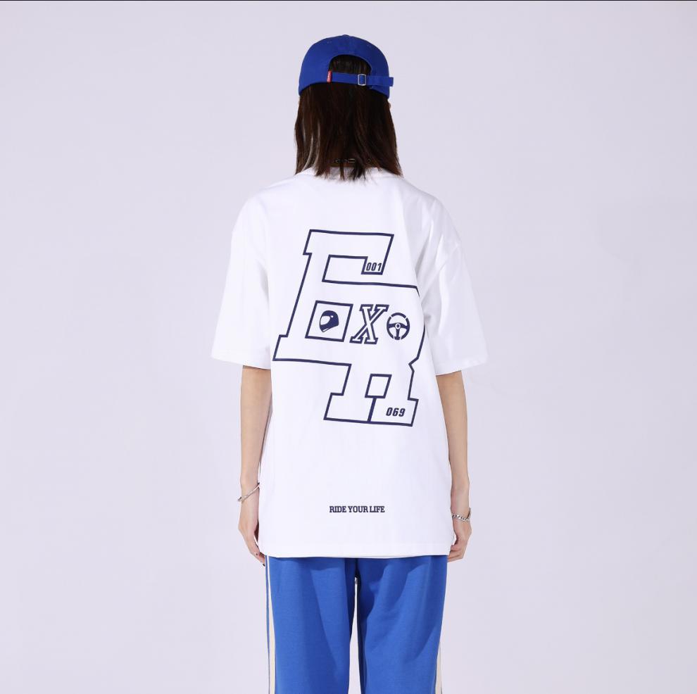 exr 设计印花短袖圆领休闲宽松t恤 男同款 白色 m【图片 价格 品牌