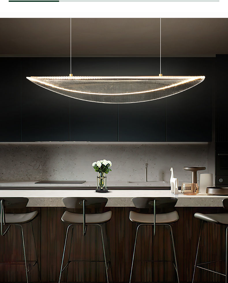 卓越餐厅吊灯简约现代亚克力导光板吧台饭厅灯异形酒吧咖啡店装饰吊灯