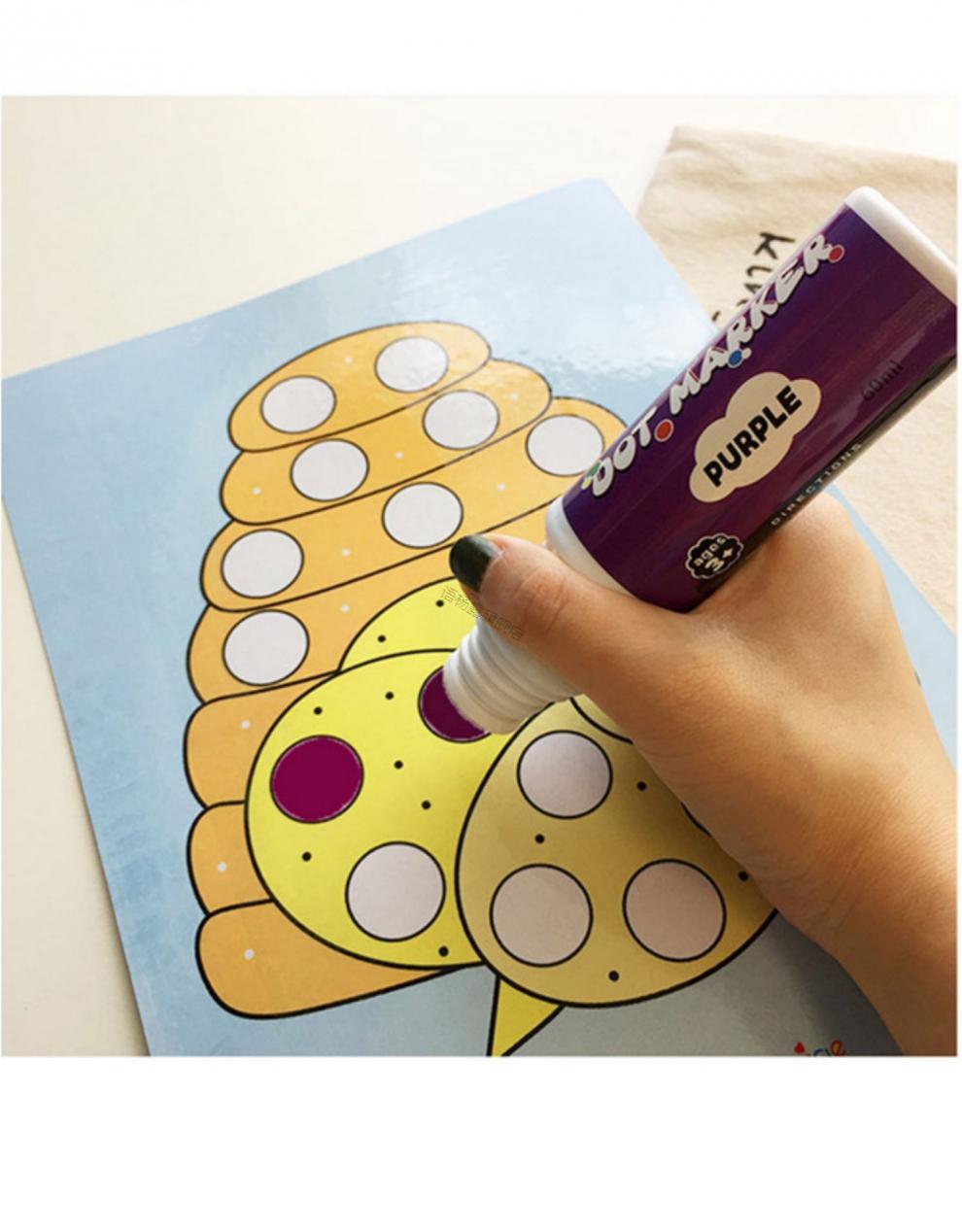 幼儿宝宝可水洗画画水彩笔绘画礼盒早教涂色画笔 不够另拍点点卡10张