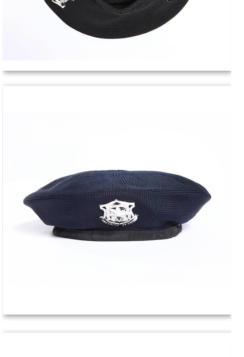 bitced新品有色眼镜黑色保安帽子贝雷帽透气工作帽网眼男女保安贝雷帽