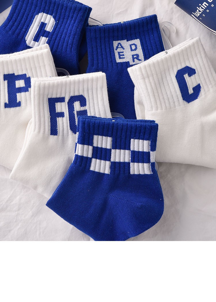 朦胧派5双装袜子男短袜春夏季男士潮流运动袜薄款男袜吸汗透气男生