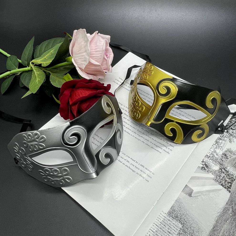 万圣节面具男半脸男女面具复古风化妆舞会派对网红半脸假面具眼罩万圣