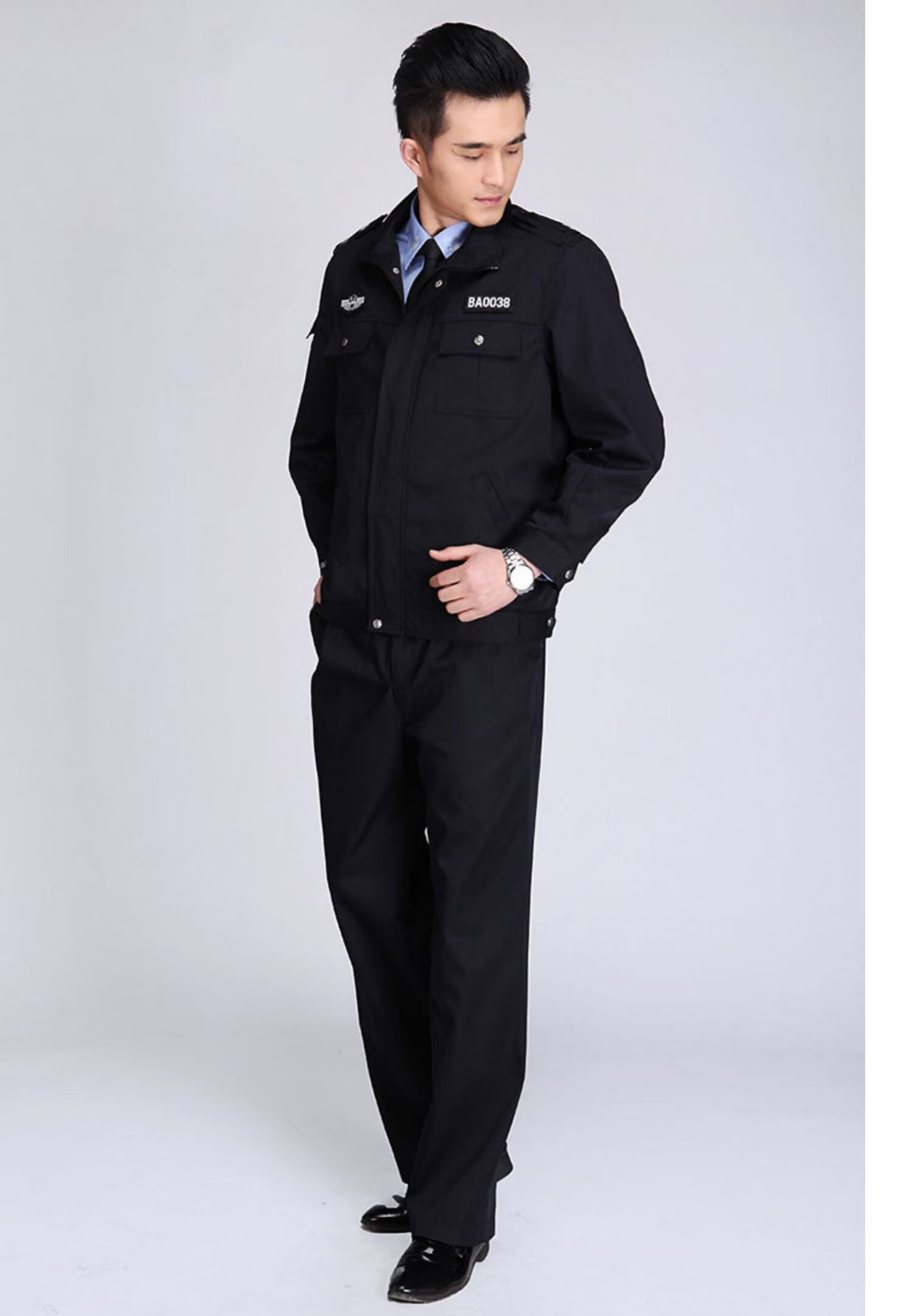 执勤门卫保安服秋装套装保安工作服春秋套装物业门卫夹克服装作训治安