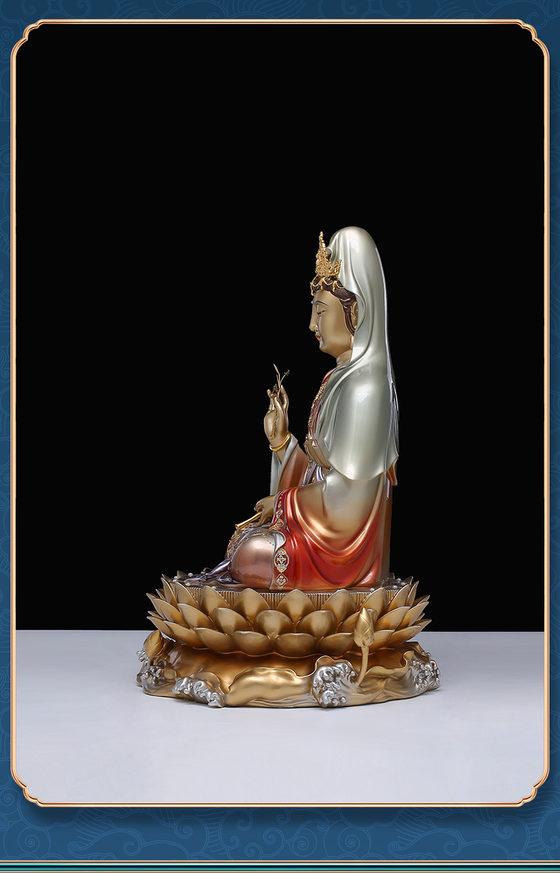 vakada轻奢品牌全铜摆件红衣观音菩萨佛像南海观世音菩萨坐像供奉神像