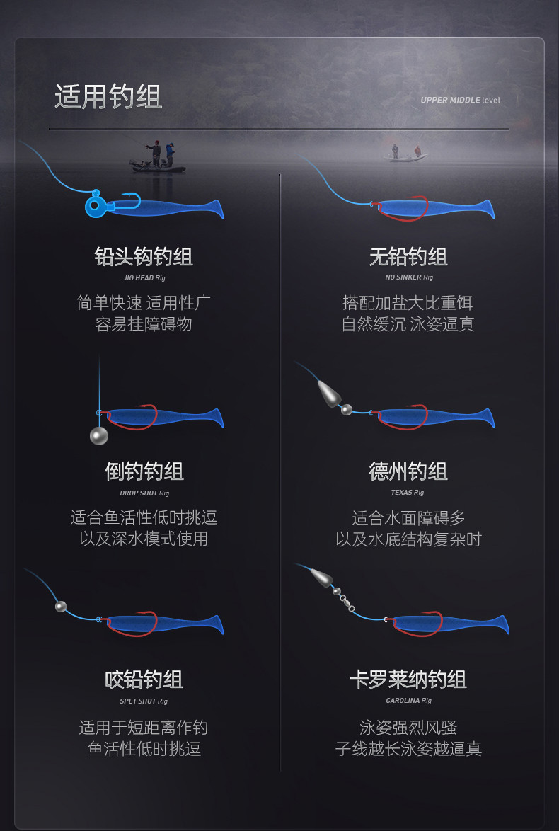 路亚假饵软饵软虫t尾鱼铅头钩钓组淡水鳜鱼桂鱼鲶鱼鲈鱼翘嘴 5.