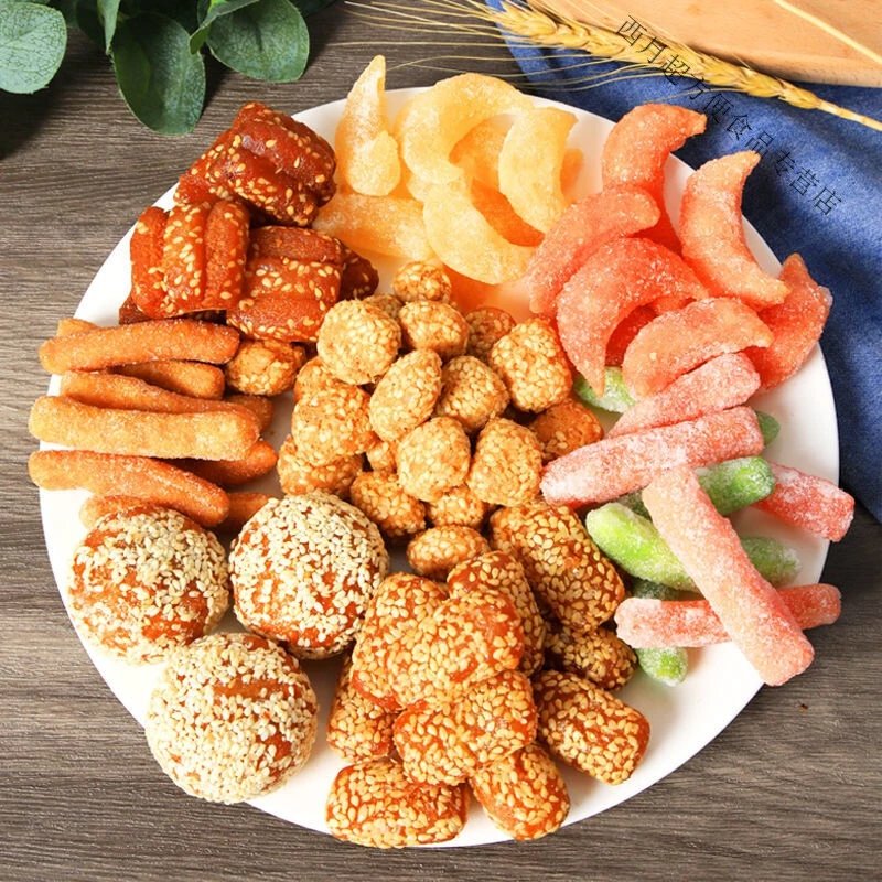 500g 河南特产怀旧羊角蜜混合老果子蜜三刀芝麻八喜果子点心零食 老八