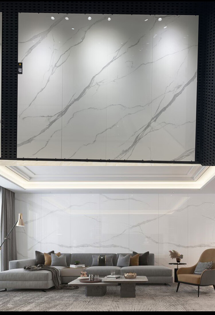 适用于别墅岩板电视机背景墙板材800x2600无限连纹大板简约瓷砖仿