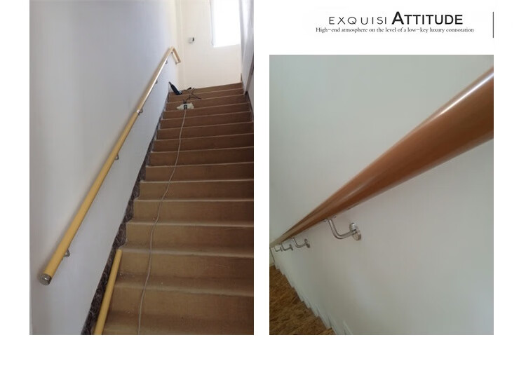 pvc高分子塑胶扶手楼梯走廊扶手室内靠墙仿木纹老人安全扶手拉手304