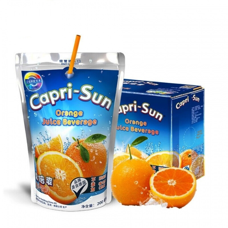 德国果倍爽果汁饮料网红浓缩橙味白葡萄桃苹果复合饮品200ml6包白葡萄