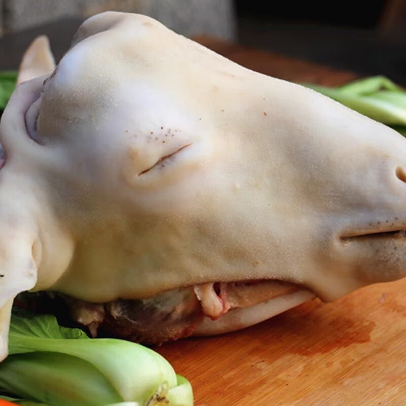 生羊头熟羊头整个羊脸新鲜清真生鲜罗莫利得整个鲜羊头2斤