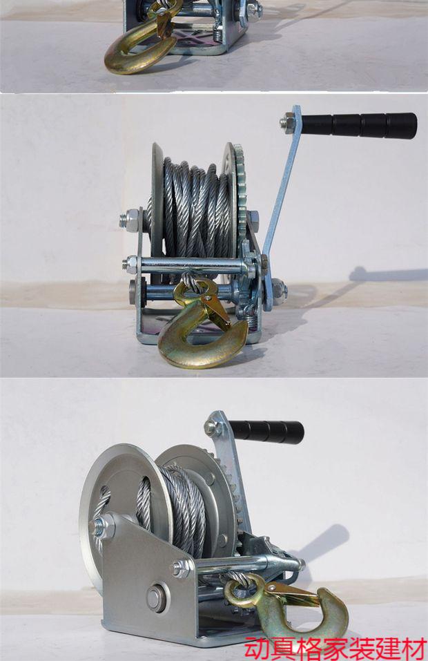 手摇吊葫芦卷扬机小吊机家用手摇绞盘手动提升机小型升降机牵引绞车