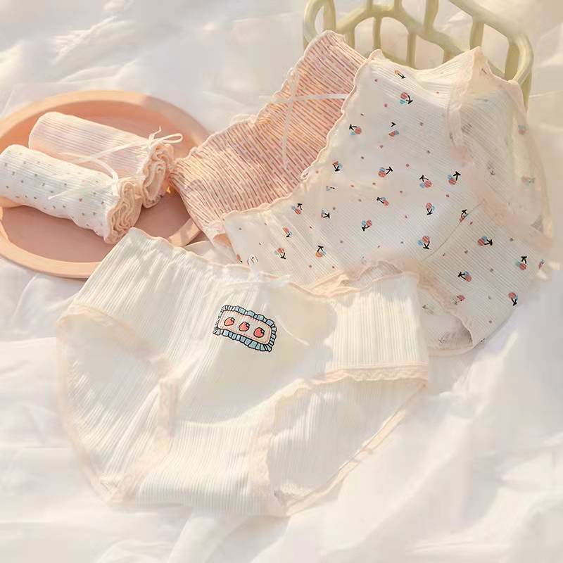 女孩内裤小学生内裤女12岁童三角棉不夹屁屁中大童甜美中腰短裤小童大