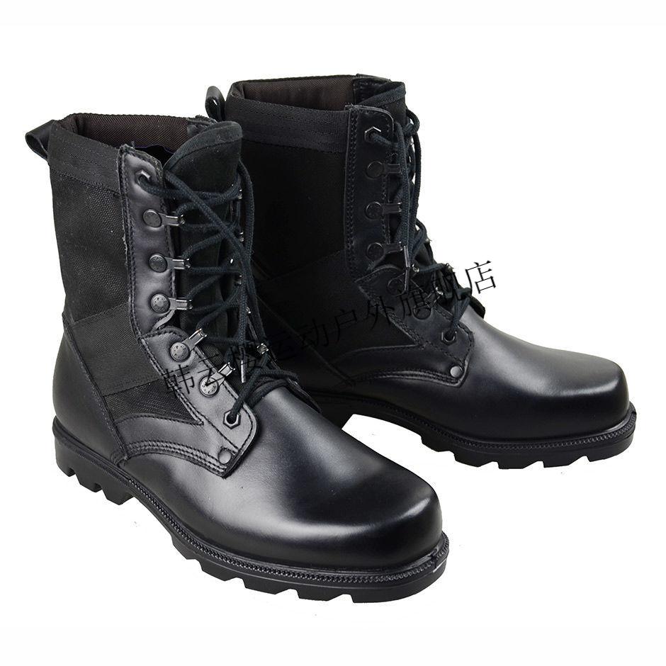 韩云樱 17战靴新式作战靴3514厂双密度靴男士户外耐磨训练黑色战术靴
