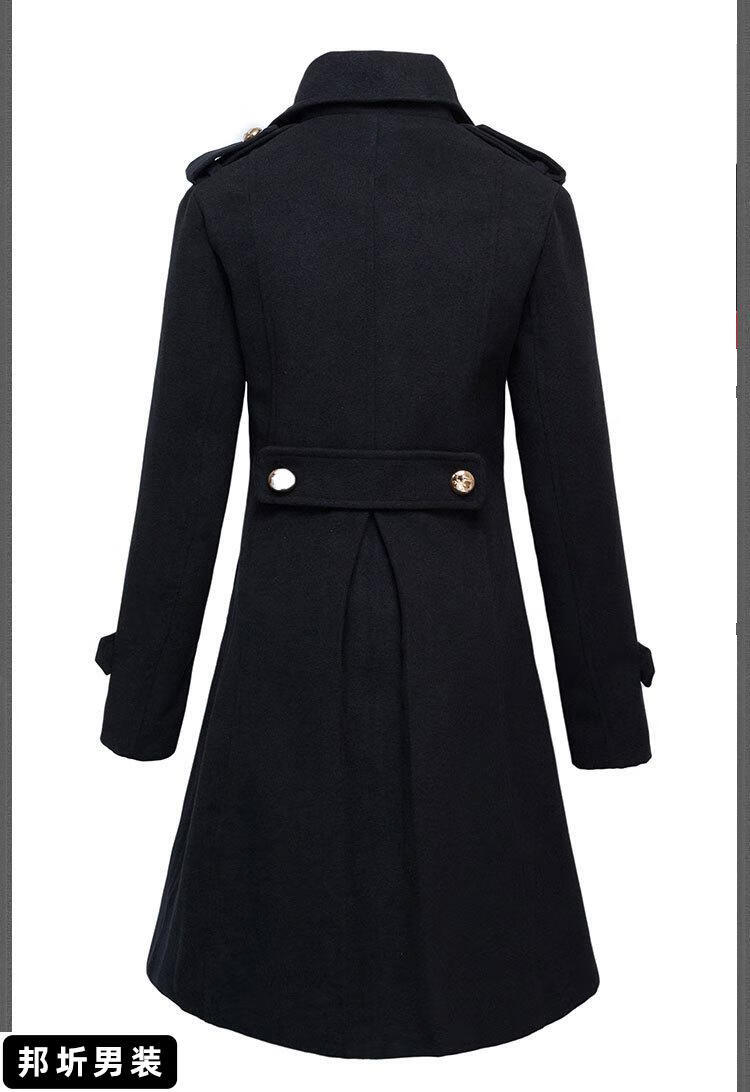 二战德军风衣男士德国军大衣制服大衣男秋冬季黑色中长款外套冬装加厚