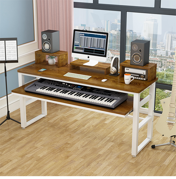 编曲工作台简约现代电子琴桌电钢琴音乐编曲桌工作调音台录音棚家用琴