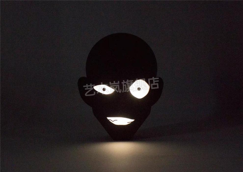 柯南黑衣人灯名侦探柯南小黑灯罩小黑夜灯房间摆件犯人灯小黑灯罩小黑
