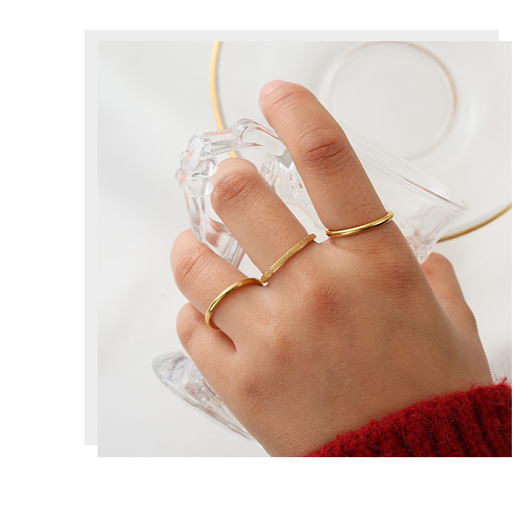 适合手粗的大码戒指女胖mm大号胖手加肥加大简约网红食指素圈套装银色