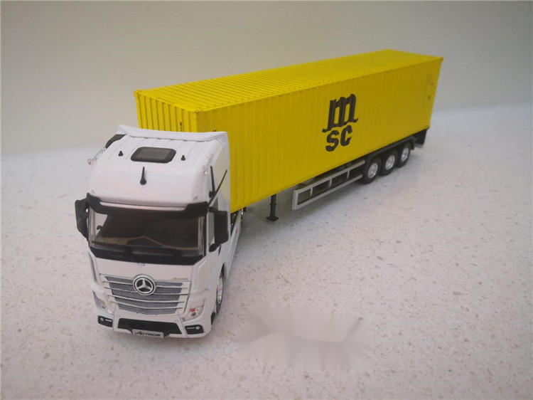 150奔驰benz马士基集装箱卡车模型物流货柜车快递运输车定制涂装20尺