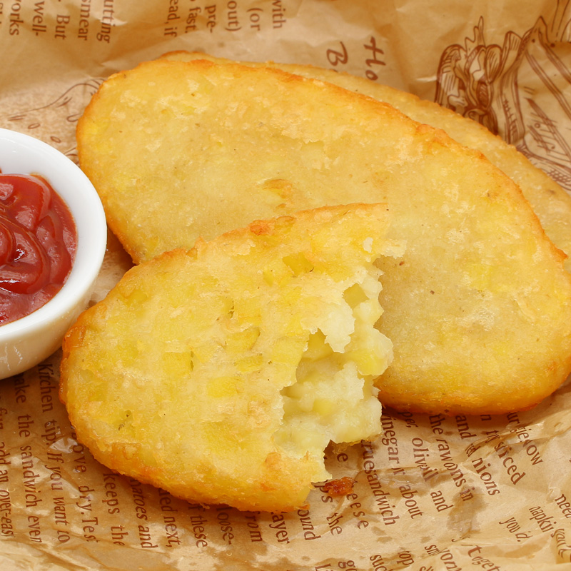椭圆薯饼冷冻早餐半成品空气炸锅土豆饼油炸薯块小吃家庭装20个椭圆
