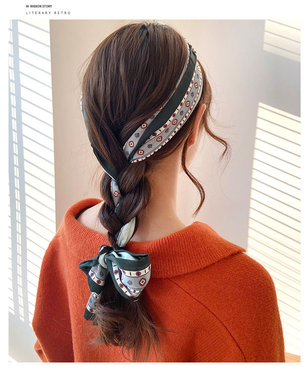 乔与乔伊小丝巾细长发带女绑发飘带头绳法式复古丝巾女小长条丝带装饰