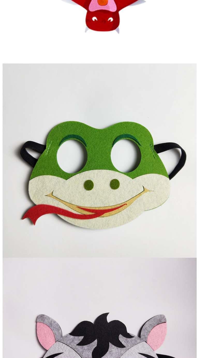 精选儿童动物十二生肖不织布面具圣诞万圣节日表演老鼠牛猪狗马眼罩
