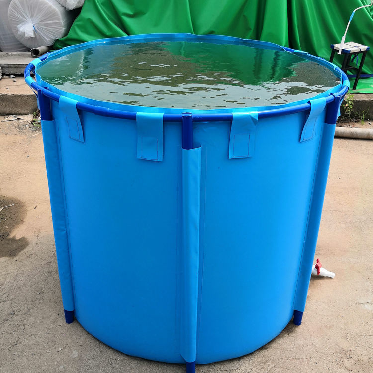 帆布鱼池圆形加厚带支架折叠养鱼池大型虾养殖塑料水池锦鲤暂养池31m