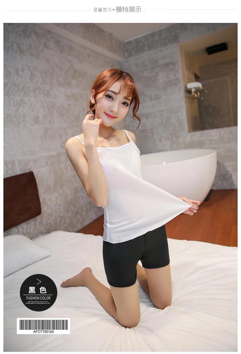 蕾丝安全裤女夏季三分防走光打底裤女保险裤大码平角裤女茵淮黑色蕾丝