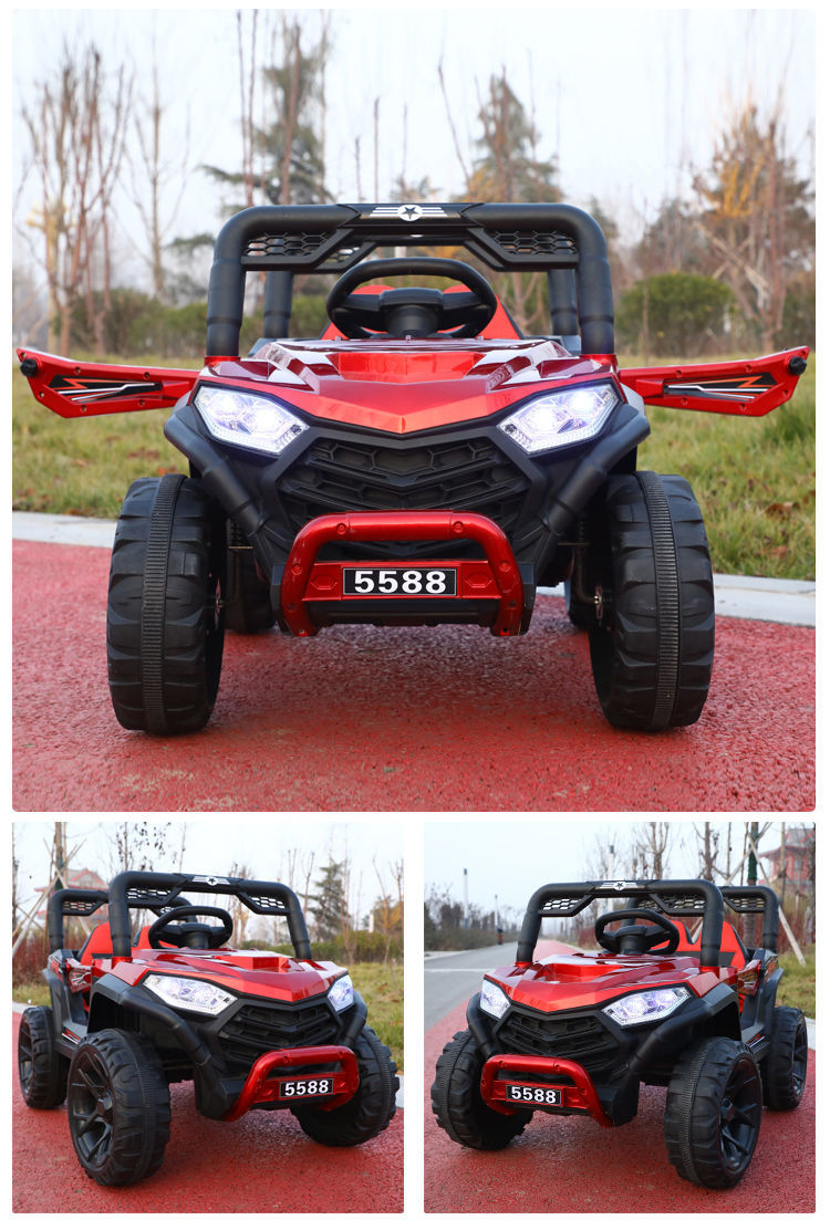新款儿童电动汽车越野四轮四驱车16宝宝可坐人男女小孩遥控汽车烤漆