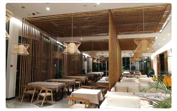 竹竿吊顶装饰庭院屏风隔断挡墙栅栏围栏篱笆搭架竹杆防腐装修竹子锐衡