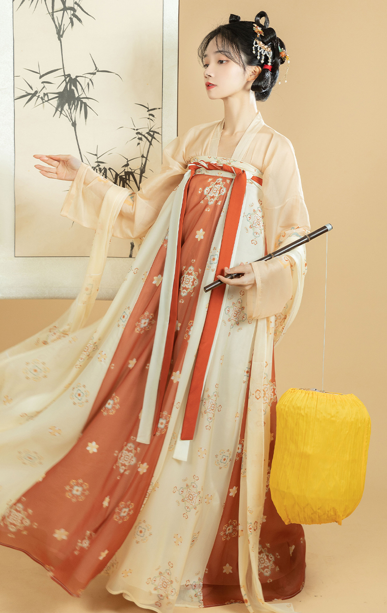 【高端轻奢】对襟齐胸襦裙印花全套春夏季中国风汉服女唐风日常古装