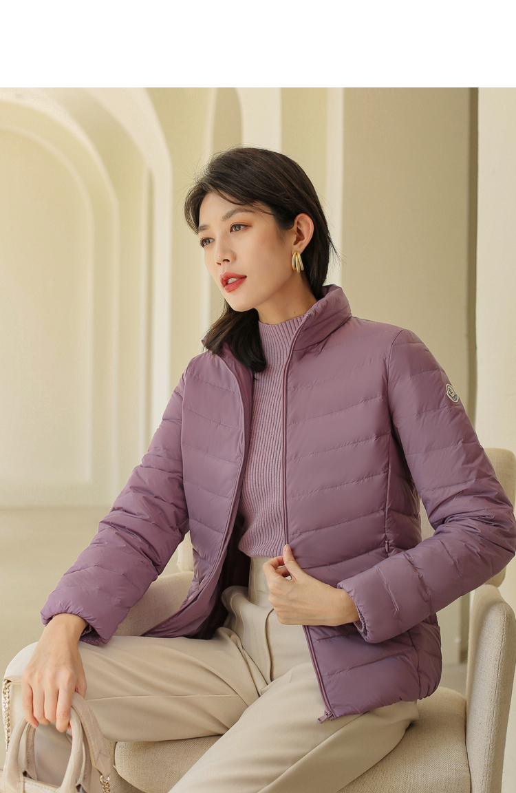 冰洁轻薄羽绒服女薄款立领2021年秋冬新款短款修身简约纯色外套潮7