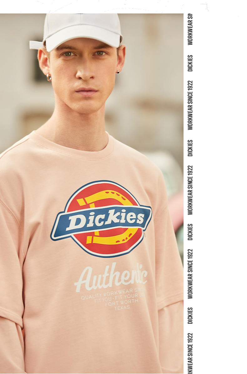 dickies卫衣男迪凯斯官方22春新logo印花假两件圆领卫衣男上衣外套潮