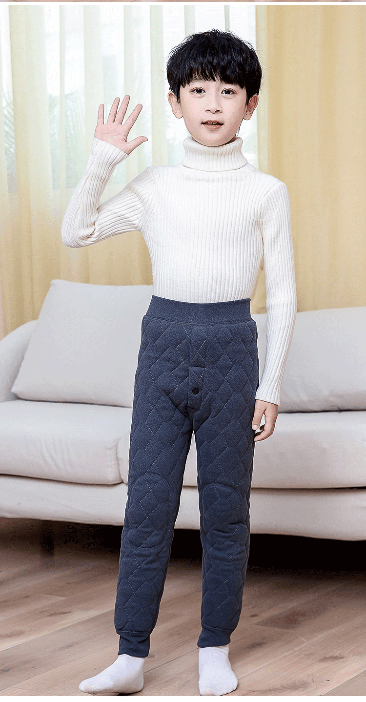 绒加厚内穿棉裤小中大童冬毛裤男童羊毛深灰色105码适合身高165170cm