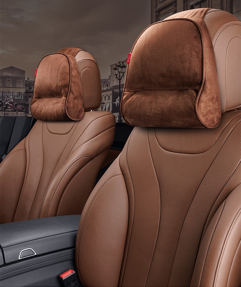 奔驰汽车头枕抱枕一对c200lglaglc260e260lcb颈枕四件套腰垫黑色四