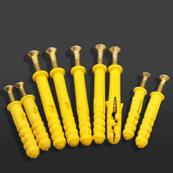 小黄鱼塑料膨胀管膨胀螺丝自攻螺丝螺栓涨塞6810胶塞套装包 6*60(50套