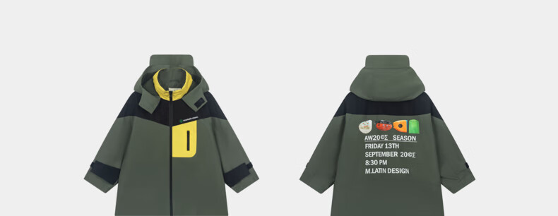M.Latin Children's Jacket, Fall 2024 New Style, Unisex Big Kids Hooded Windbreaker, Army Green, 130cm 12