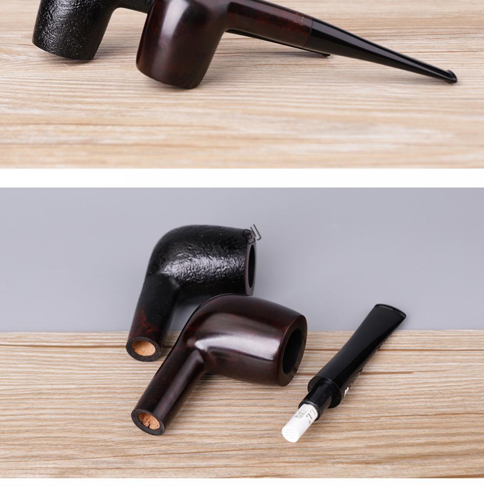 旱烟斗石楠木烟斗实木烟斗9mm烟道木质手工石楠烟斗男士烟斗烟具 aa
