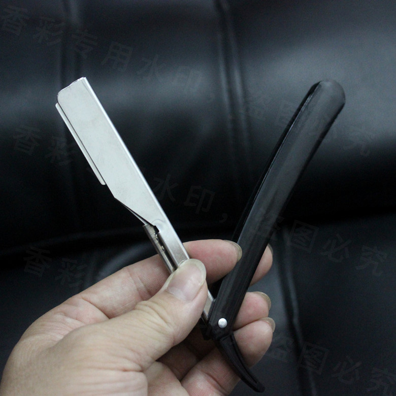 手动老式刮胡刀修眉刀架刮刀刮脸刀剃须刀理发爱喜达刀架5把不含刀片