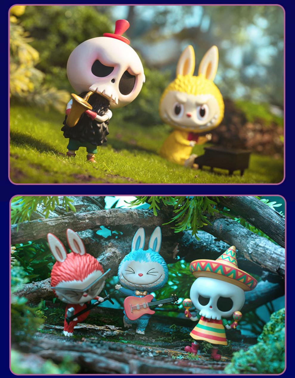 泡泡码特pop拉布布labubu森林音乐会系列盲盒mart男孩版便宜 沙锤