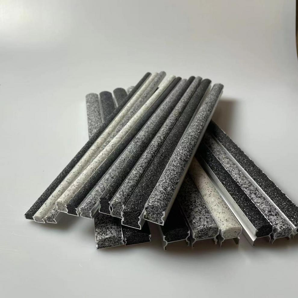 定制嵌入式铝合金水泥金刚砂防滑条台阶开槽止滑室外汽车坡道停车场用